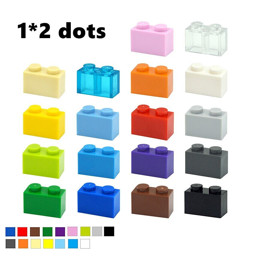 100pcs 1x2 Thick Brick 3004 Educational Building Block Bricks Toy - 18 Colors - - The Drift Art Co.