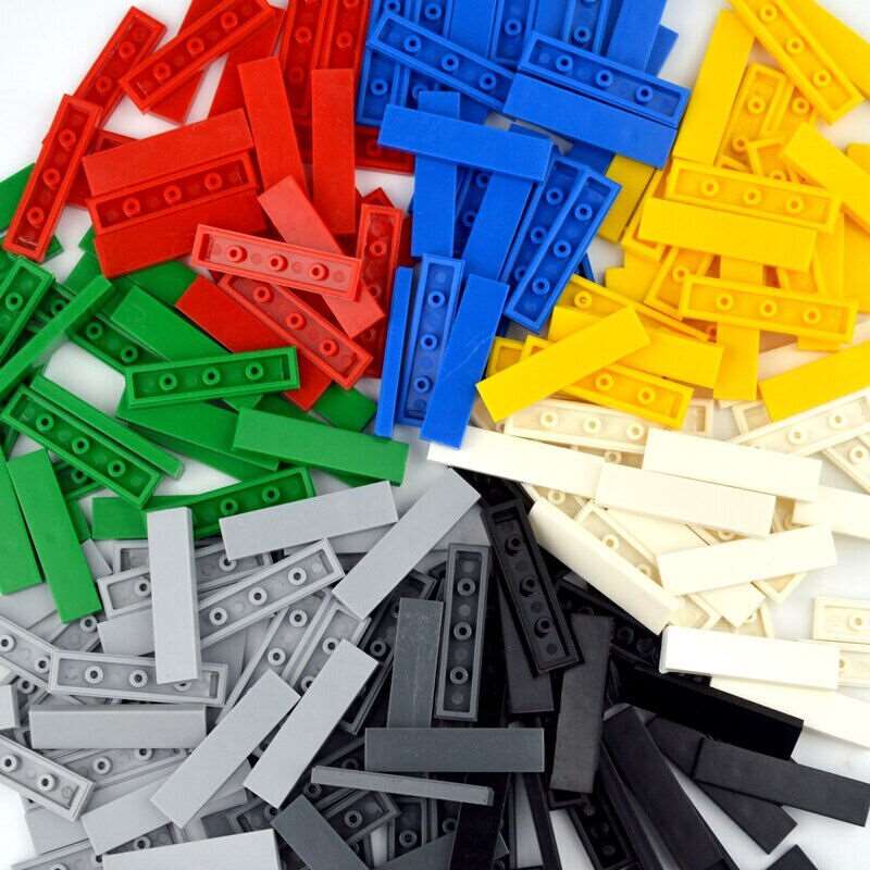 100pcs Ceramic Flat Tile 1x4 2431 Building Blocks Bricks Toy DIY - Many colors - - The Drift Art Co.