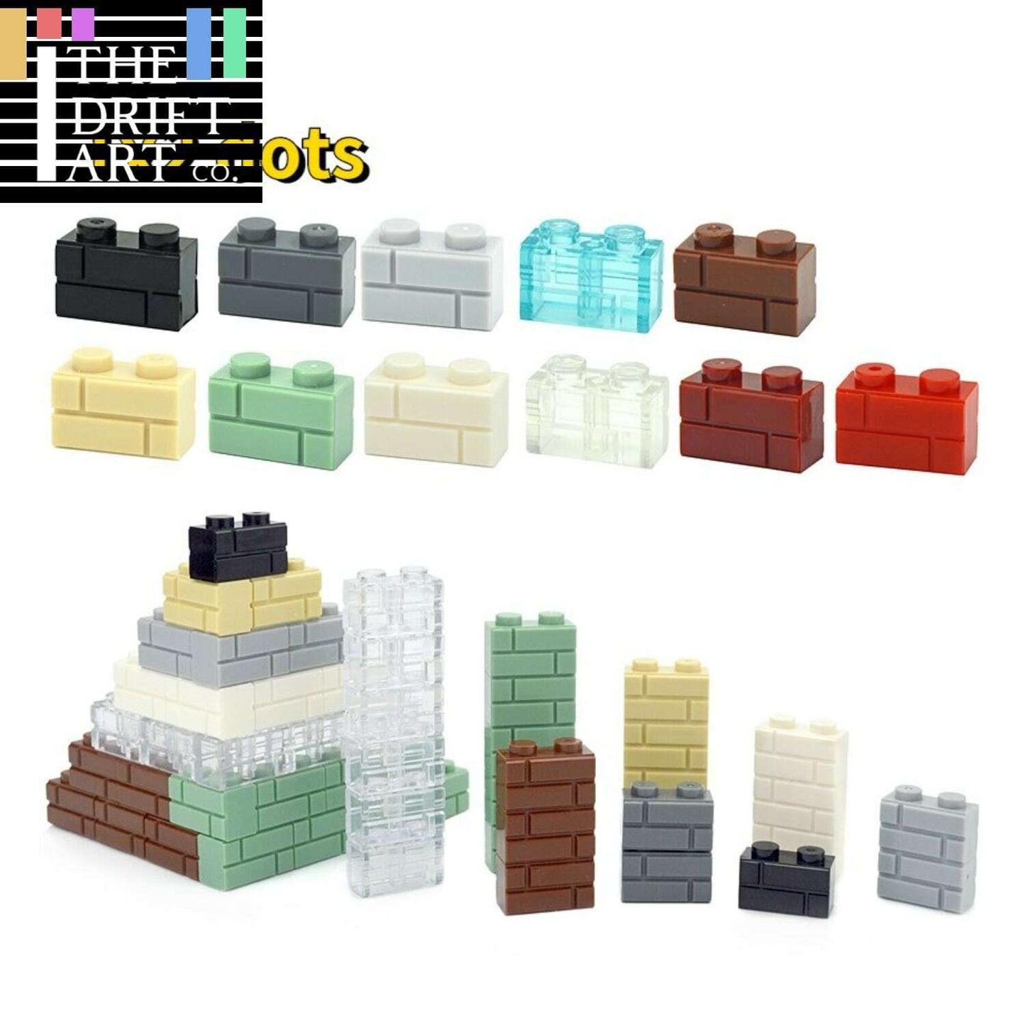 100pcs MOC Parts for Lego Kits 1x2 Dot 98283 Wall bricks Building Blocks Set DIY - - The Drift Art Co.