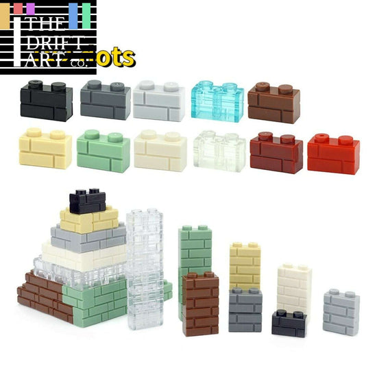 100pcs MOC Parts for Lego Kits 1x2 Dot 98283 Wall bricks Building Blocks Set DIY