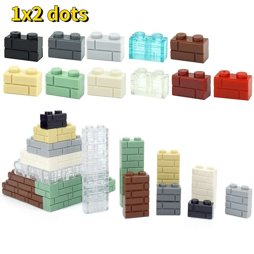 100pcs MOC Parts for Lego Kits 1x2 Dot 98283 Wall bricks Building Blocks Set DIY - - The Drift Art Co.