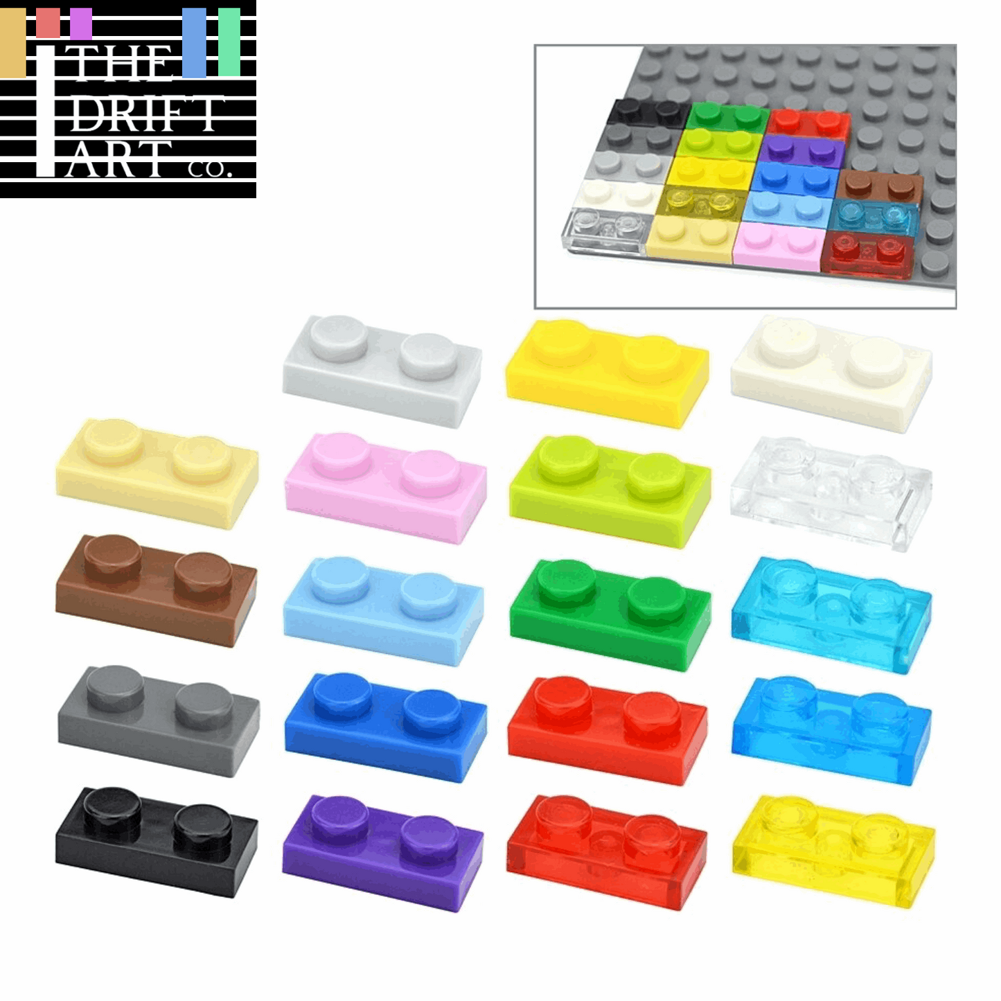 145pcs Thin 1x2 Dots 3023 DIY for Lego Kits Wall bricks Building Blocks Set - - The Drift Art Co.