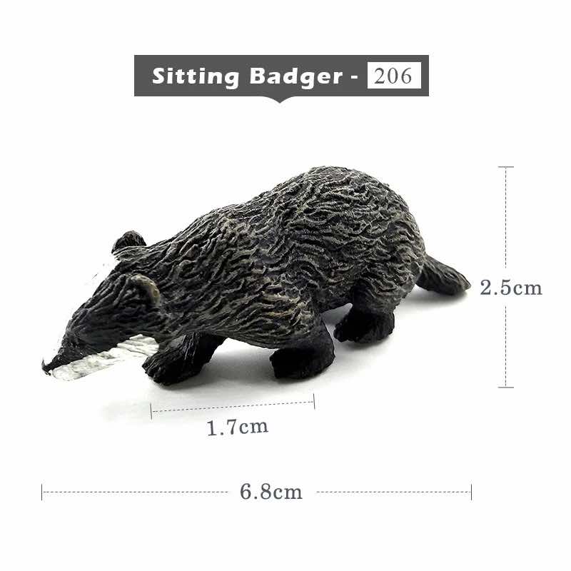 1pc Badger Wolverine Anteater Beaver Animal Miniature Art Toy Figure Doll DIY - - The Drift Art Co.