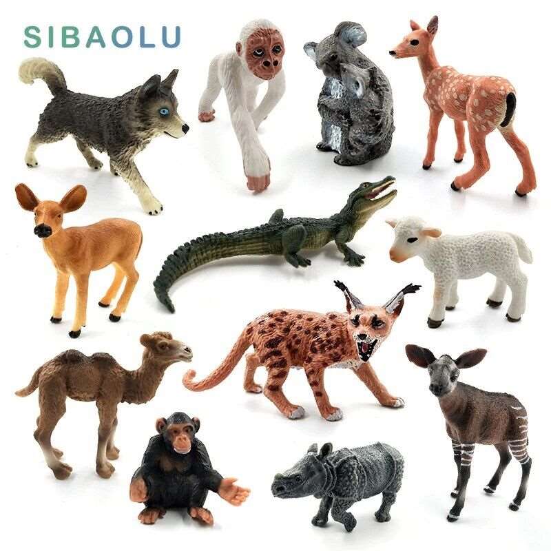 1pc Okapi Sheep Deer Crocodile Lynx Koala Animal Miniature Art Toy Figure Doll - - The Drift Art Co.