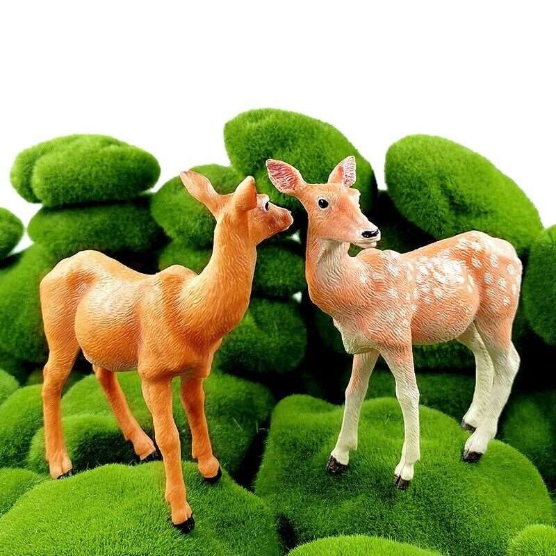 1pc Sika Deer Reindeer Elk Simulation Animal Miniature Art Toy Figure Doll DIY - - The Drift Art Co.