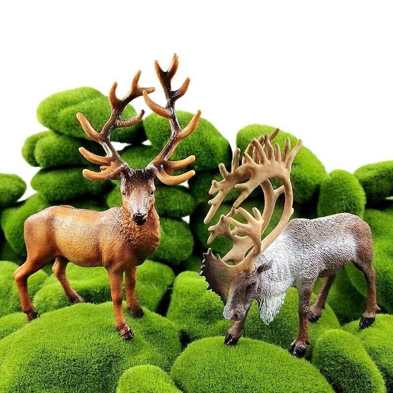 1pc Sika Deer Reindeer Elk Simulation Animal Miniature Art Toy Figure Doll DIY - - The Drift Art Co.