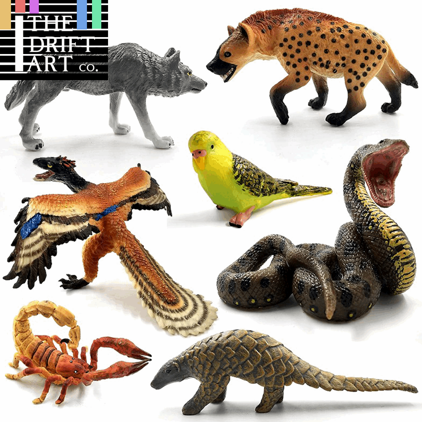1pc Simulation Wolf Kangaroo Bird Snake Animal Miniature Art Toy Figure Doll - - The Drift Art Co.