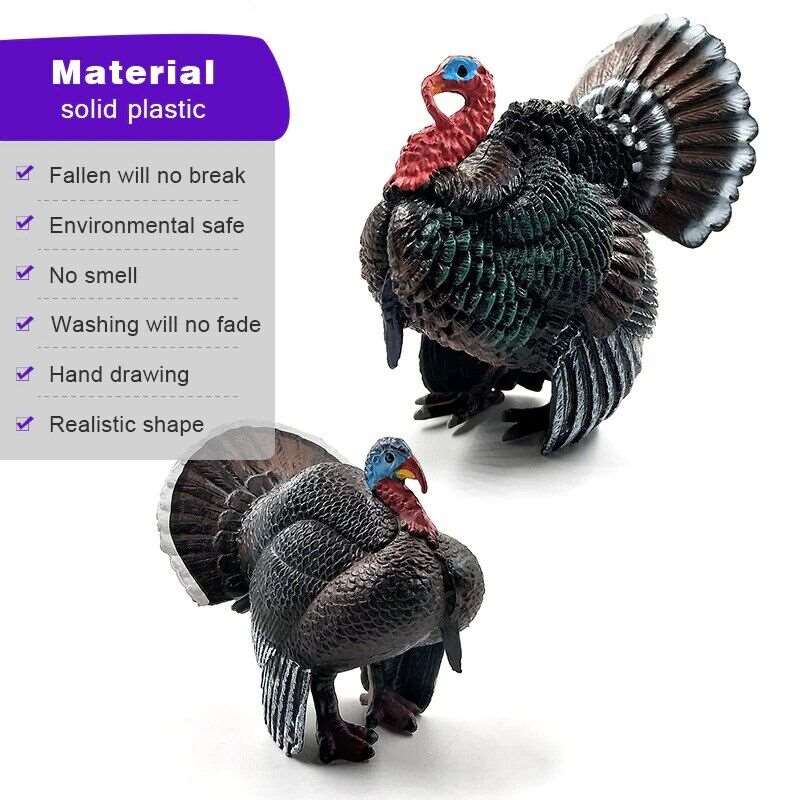 1pc Simulation turkey bird Chicken Farm Animal Miniature Art Toy Figure Doll - - The Drift Art Co.