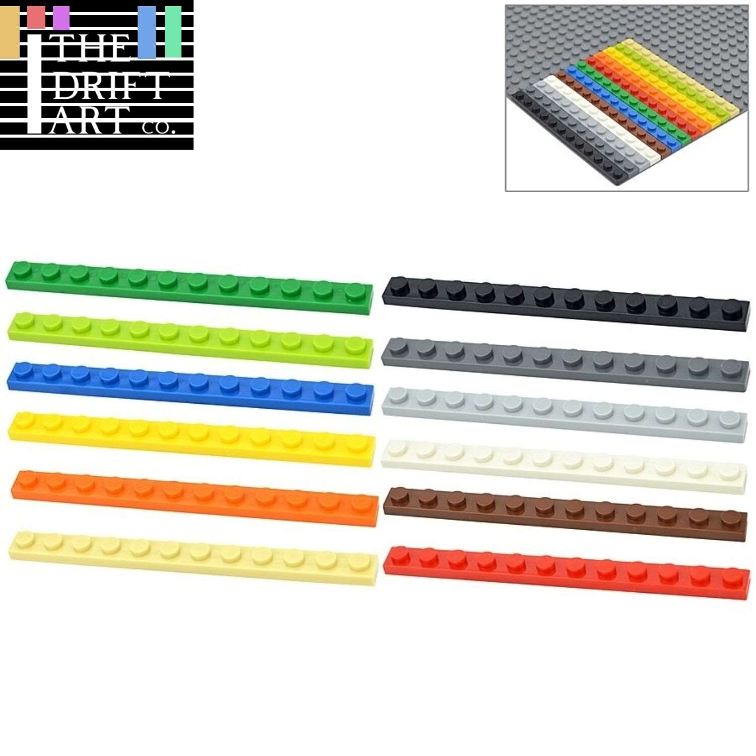 20pcs Thin 60479 Plate 1 X 12 Dots For LEGO Building Blocks Bricks Set DIY - Minifigure - - The Drift Art Co.