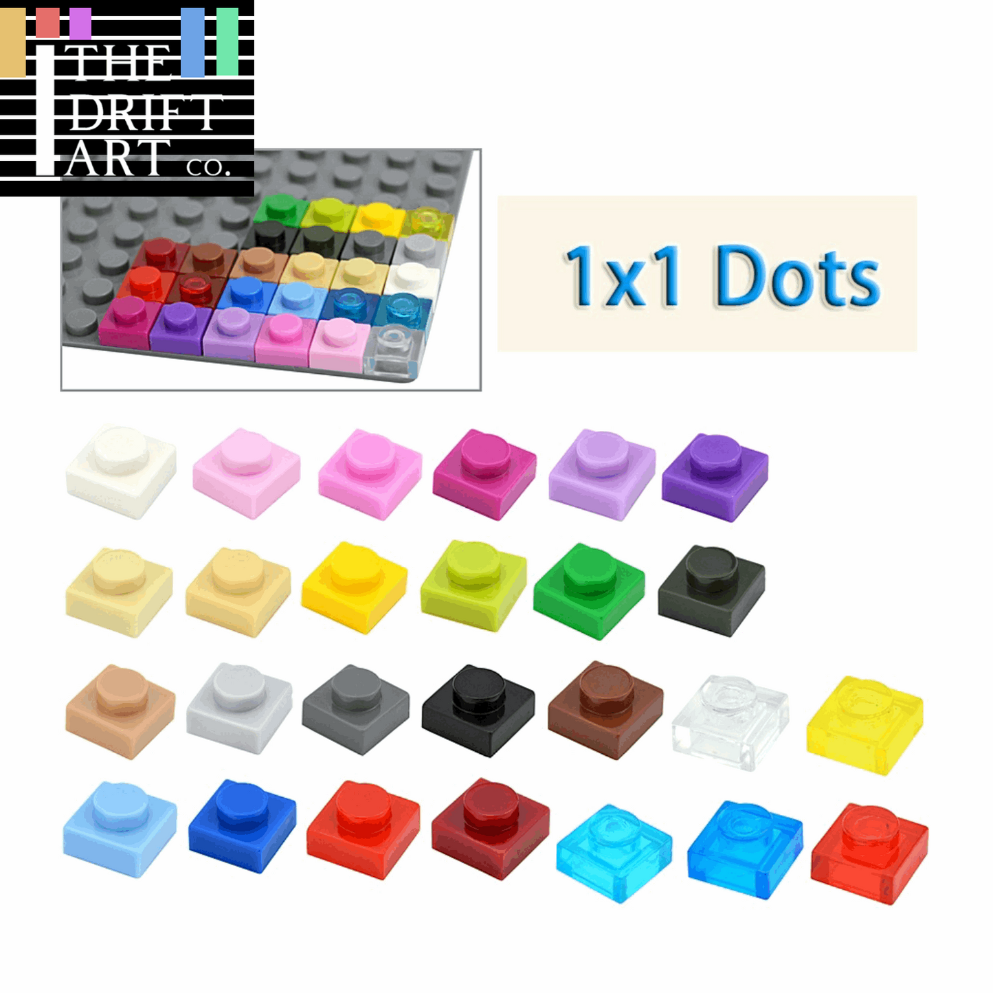 300pcs Thin 1x1 Dots 3024 DIY for Lego Kits Wall bricks Building Blocks Set - - The Drift Art Co.