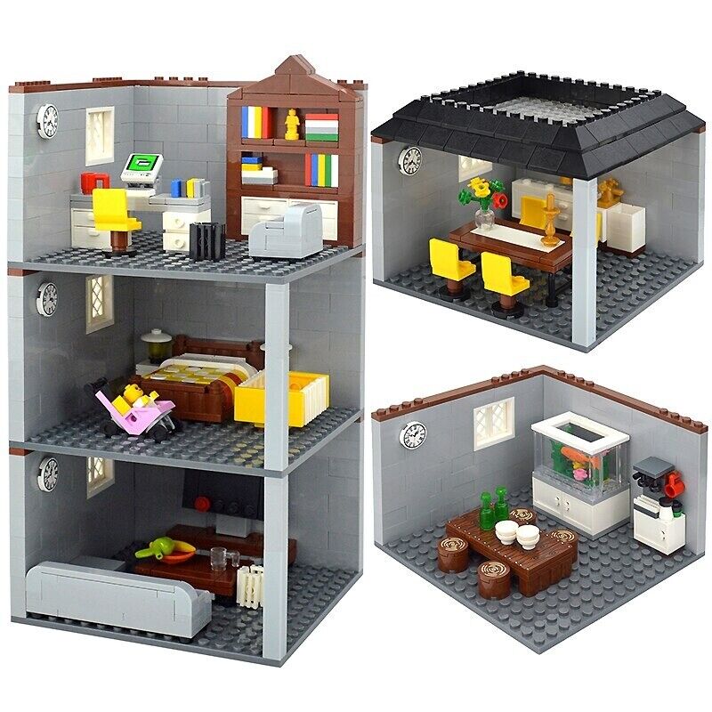 City House Bedroom Living Room Bathroom Parts for Lego Building Block Brick Sets | The Drift Art Co. 7