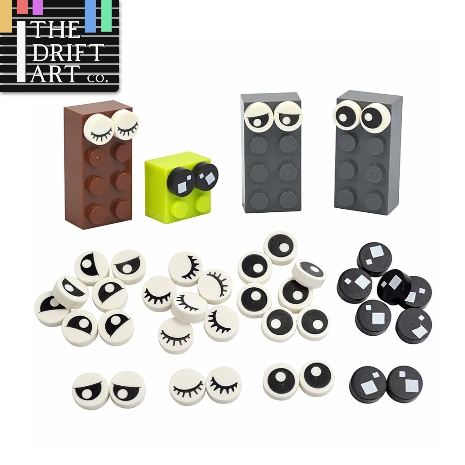 40pcs 98138 Part 1x1 Tile Round Eyelash Pupile For Lego Building Blocks Sets DIY | The Drift Art Co. 1