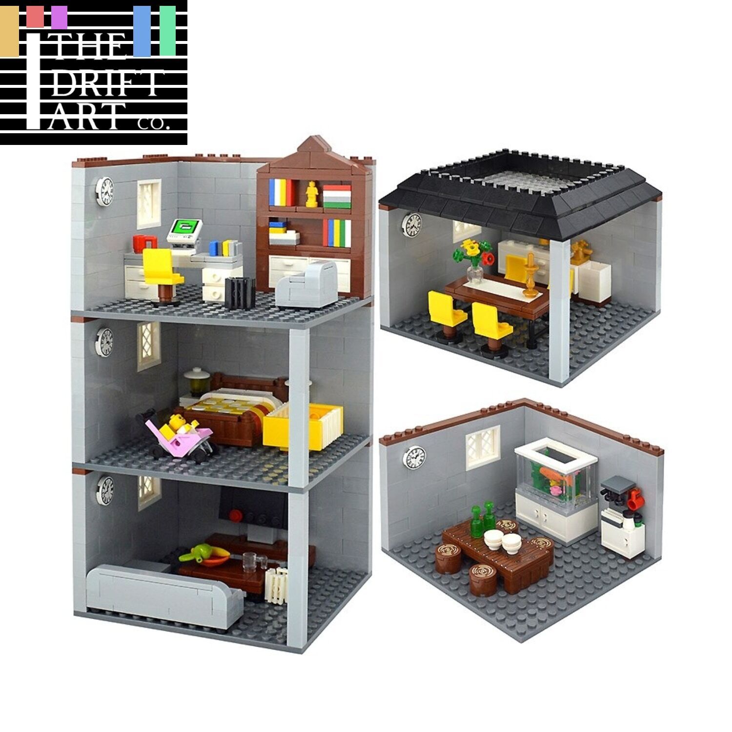 City House Bedroom Living Room Bathroom Parts for Lego Building Block Brick Sets | The Drift Art Co. 1
