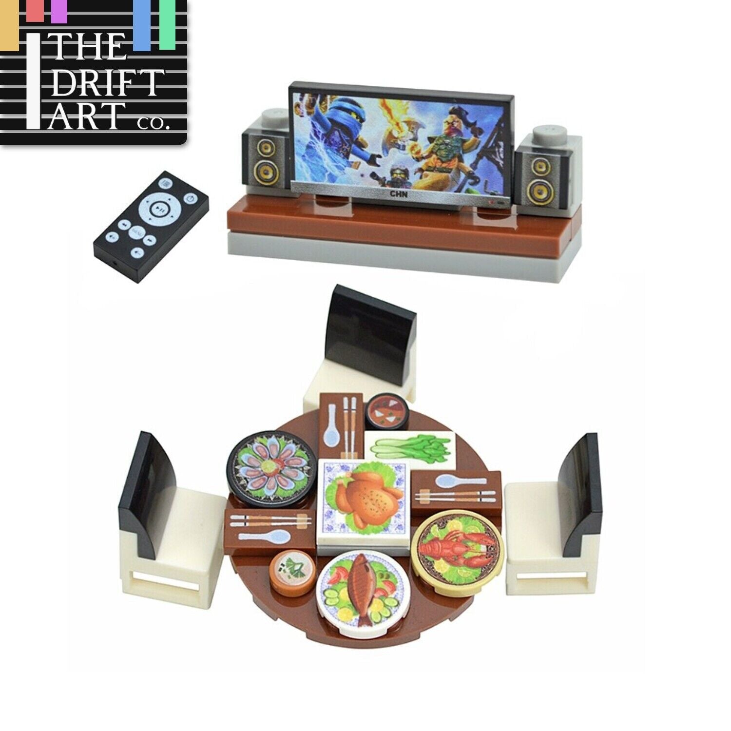 City House TV Desk Chair Furniture Phone For Lego Sets Building Blocks Set DIY | The Drift Art Co. 1