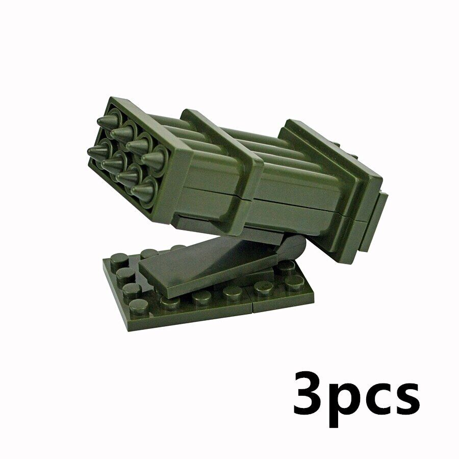 3pc Military Rocket Cannon Missle Tank Weapon Gun WW2 Building Blocks Toy DIY - - The Drift Art Co.