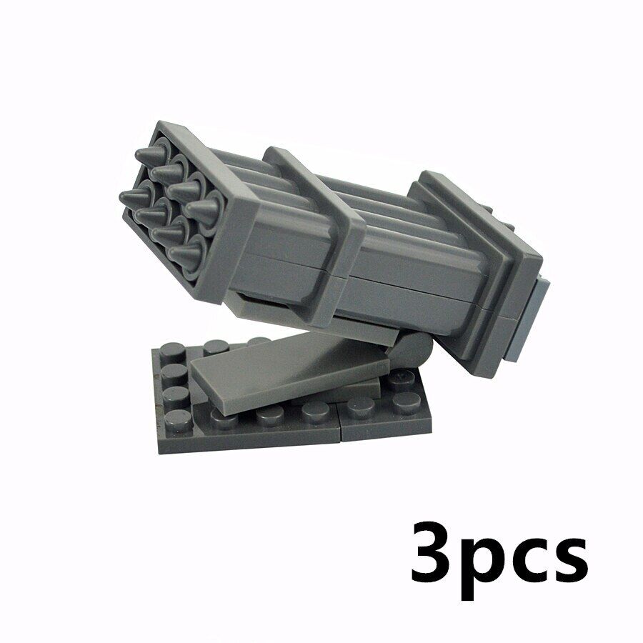3pc Military Rocket Cannon Missle Tank Weapon Gun WW2 Building Blocks Toy DIY - Minifigure - - The Drift Art Co.