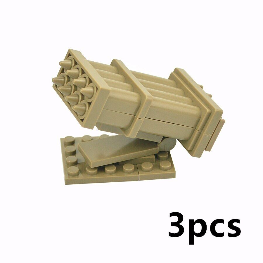 3pc Military Rocket Cannon Missle Tank Weapon Gun WW2 Building Blocks Toy DIY - - The Drift Art Co.