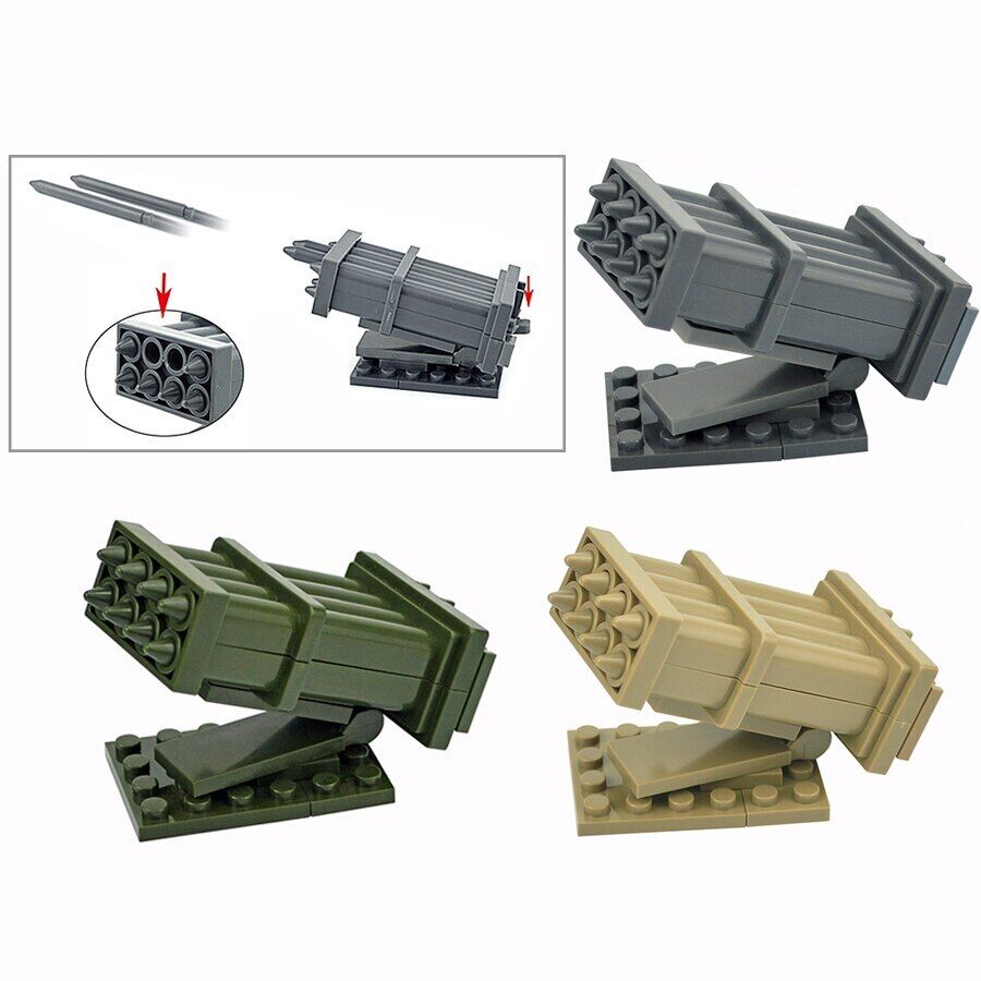 3pc Military Rocket Cannon Missle Tank Weapon Gun WW2 Building Blocks Toy DIY - - The Drift Art Co.