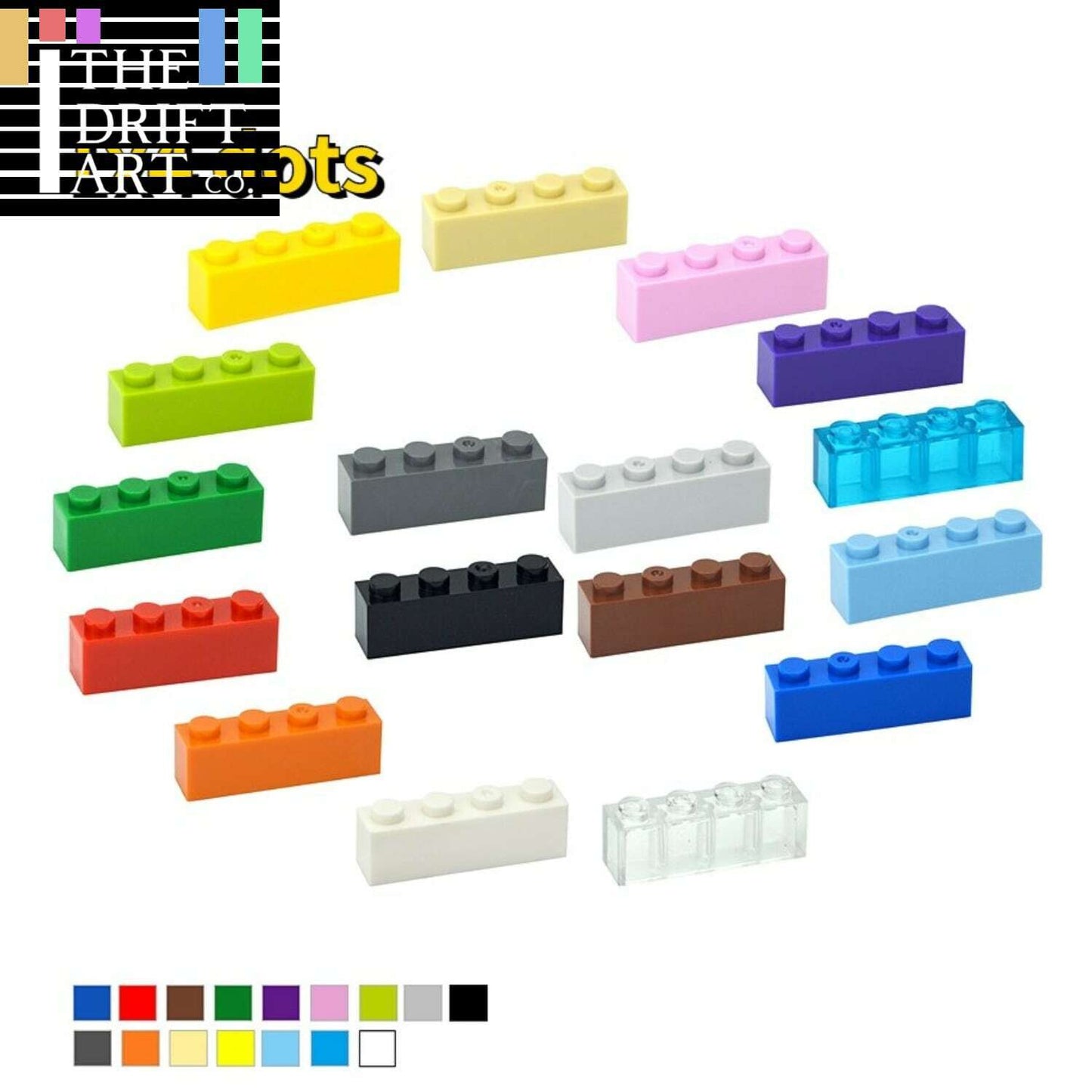 40pcs 1x4 Thick Brick 3010 Educational Building Block Bricks Toy DIY - 17 Colors - - The Drift Art Co.