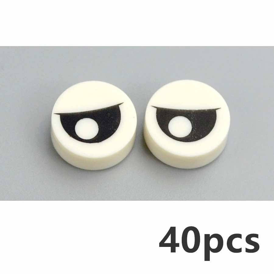 40pcs 98138 Part 1x1 Tile Round Eyelash Pupile For Lego Building Blocks Sets DIY - - The Drift Art Co.