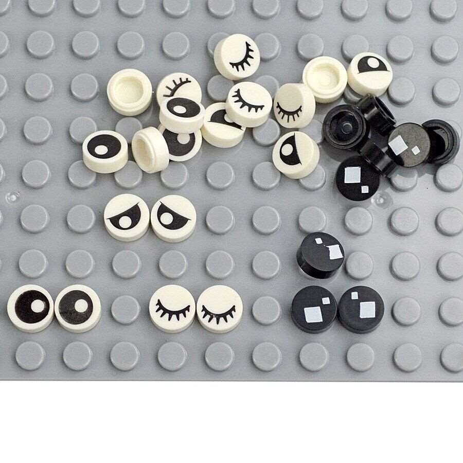 40pcs 98138 Part 1x1 Tile Round Eyelash Pupile For Lego Building Blocks Sets DIY - - The Drift Art Co.
