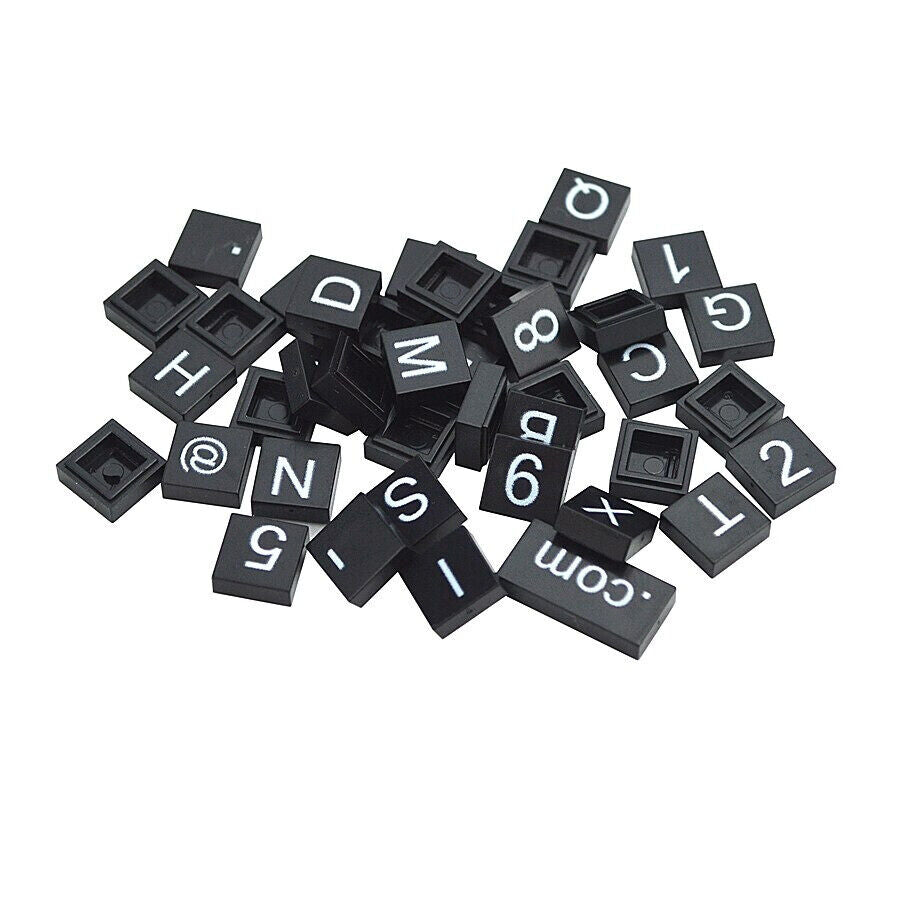 41pcs 3070 Tile 1x1 w Letter Number Print Alphabet Building Block Bricks Toy DIY - - The Drift Art Co.