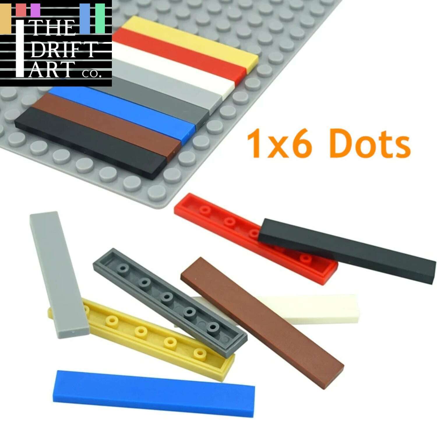 50pcs 1x6 6636 Smooth Flat Tile Building Blocks Bricks Toy DIY - Many colors - Minifigure - - The Drift Art Co.