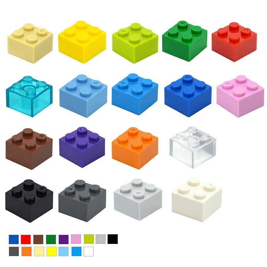 50pcs 2x2 Thick Brick 3003 Educational Building Block Bricks Toy DIY - 18 Colors - - The Drift Art Co.