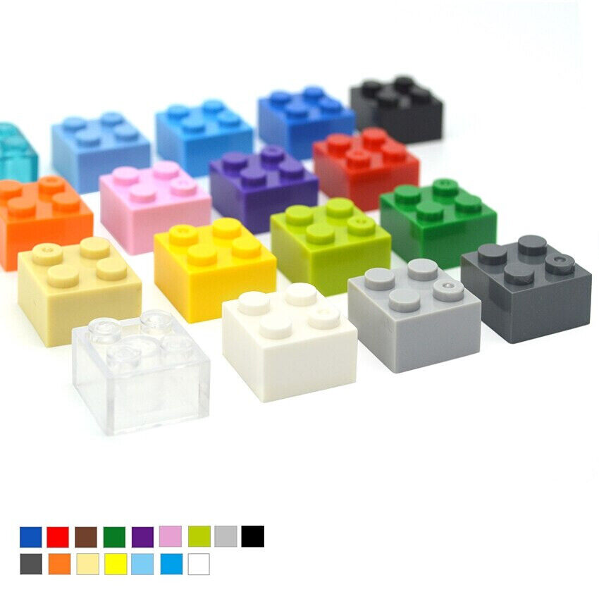 50pcs 2x2 Thick Brick 3003 Educational Building Block Bricks Toy DIY - 18 Colors - - The Drift Art Co.