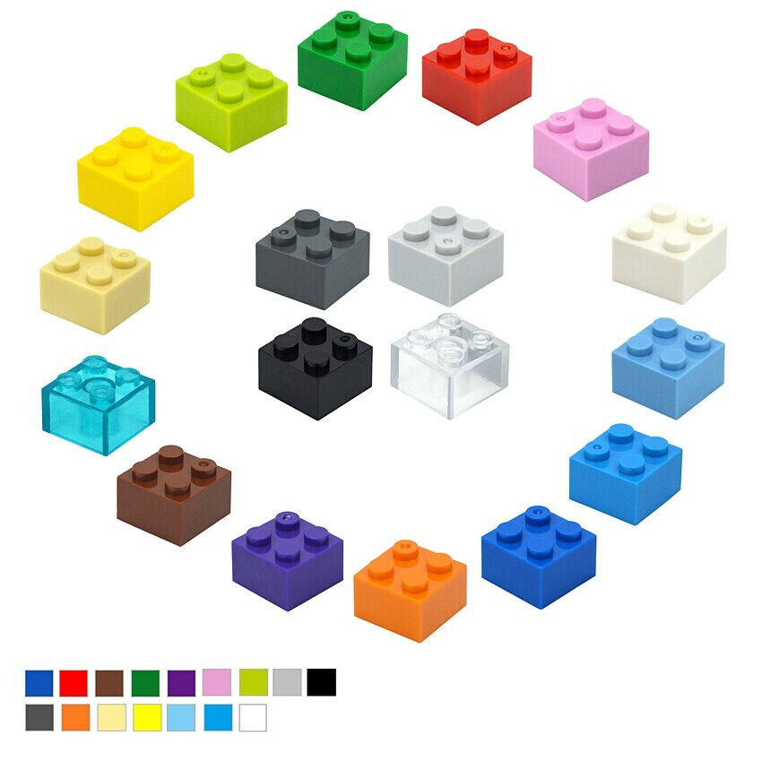 50pcs 2x2 Thick Brick 3003 Educational Building Block Bricks Toy DIY - 18 Colors - - The Drift Art Co.