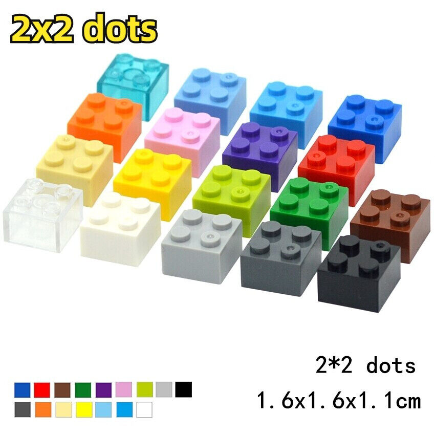 50pcs 2x2 Thick Brick 3003 Educational Building Block Bricks Toy DIY - 18 Colors - - The Drift Art Co.