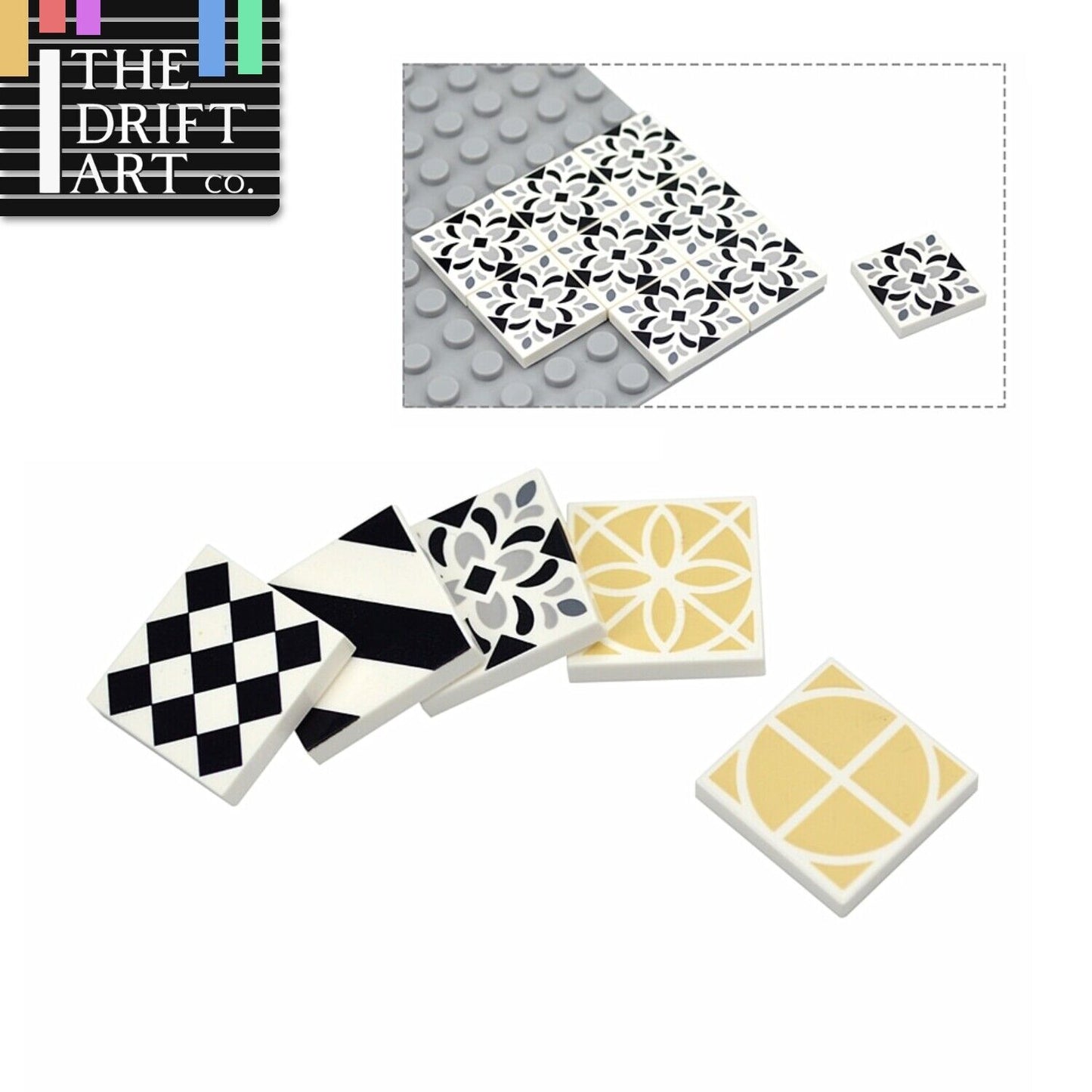 50pcs MOC House 2x2 Floor Ceramic Printed Tile Building Blocks Bricks Toy DIY - - The Drift Art Co.