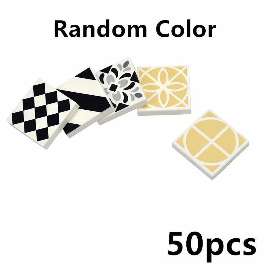 50pcs MOC House 2x2 Floor Ceramic Printed Tile Building Blocks Bricks Toy DIY - Minifigure - - The Drift Art Co.