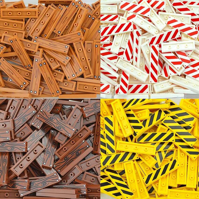 50pcs Smooth Wood Board Flat 1x4 City House Building Blocks Bricks - Var Colors - - The Drift Art Co.