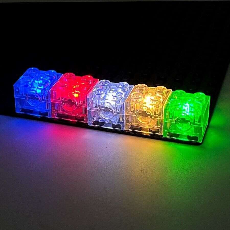 5pcs 2x2 dot LED Light Flash Color For LEGO Building Blocks Brick Toy - SQUARE - - The Drift Art Co.
