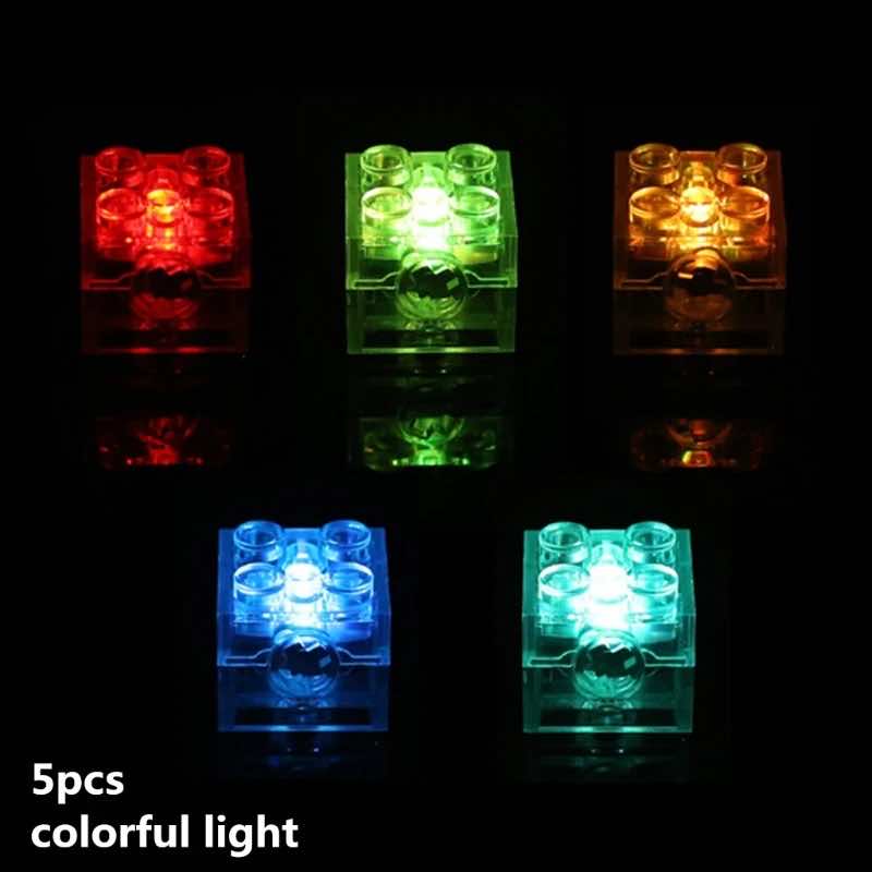 5pcs 2x2 dot LED Light Up Colorful Educational Building Blocks Brick Toy -SQUARE - Minifigure - - The Drift Art Co.