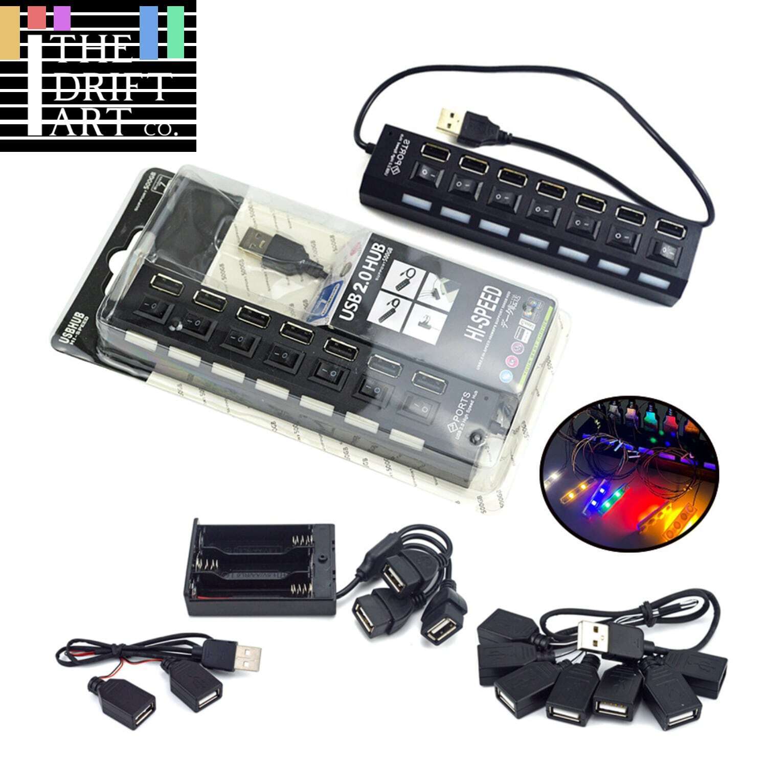 7 USB Ports For LED Light Kit 10220 Street Educational Building Blocks Brick Toy - Minifigure - - The Drift Art Co.