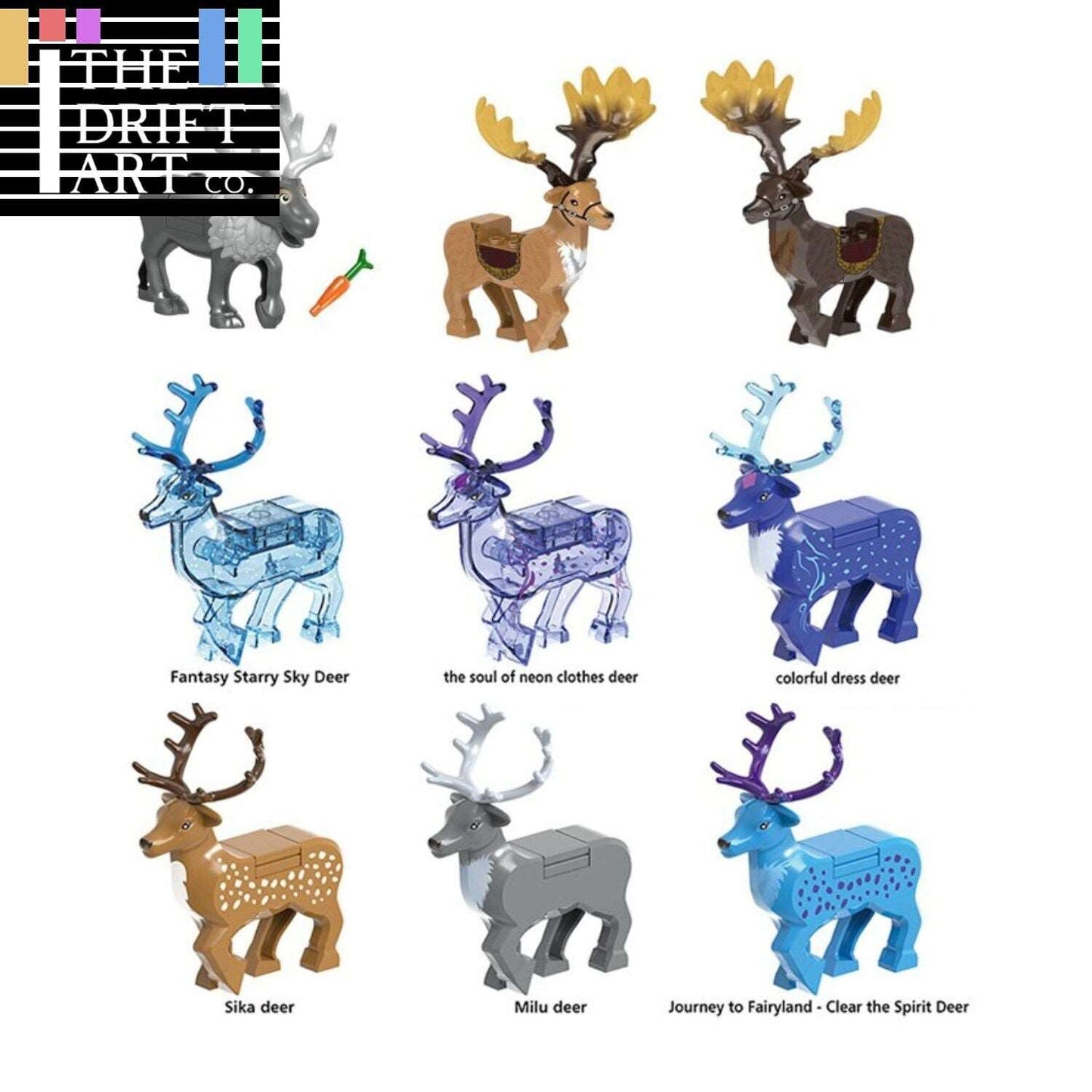 Christmas Animals Elk Reindeer Deer for Lego Sets Building Blocks Brick Sets DIY - - The Drift Art Co.