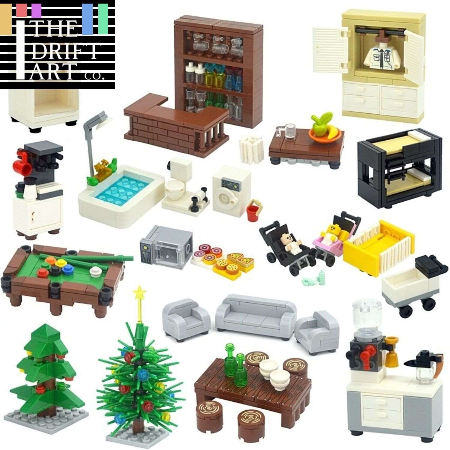 Christmas Tree Desk Dining Pool Table Sofa For Lego Sets Building Blocks Set DIY - LEGO (R) Bricks, Pieces & Parts - - The Drift Art Co.