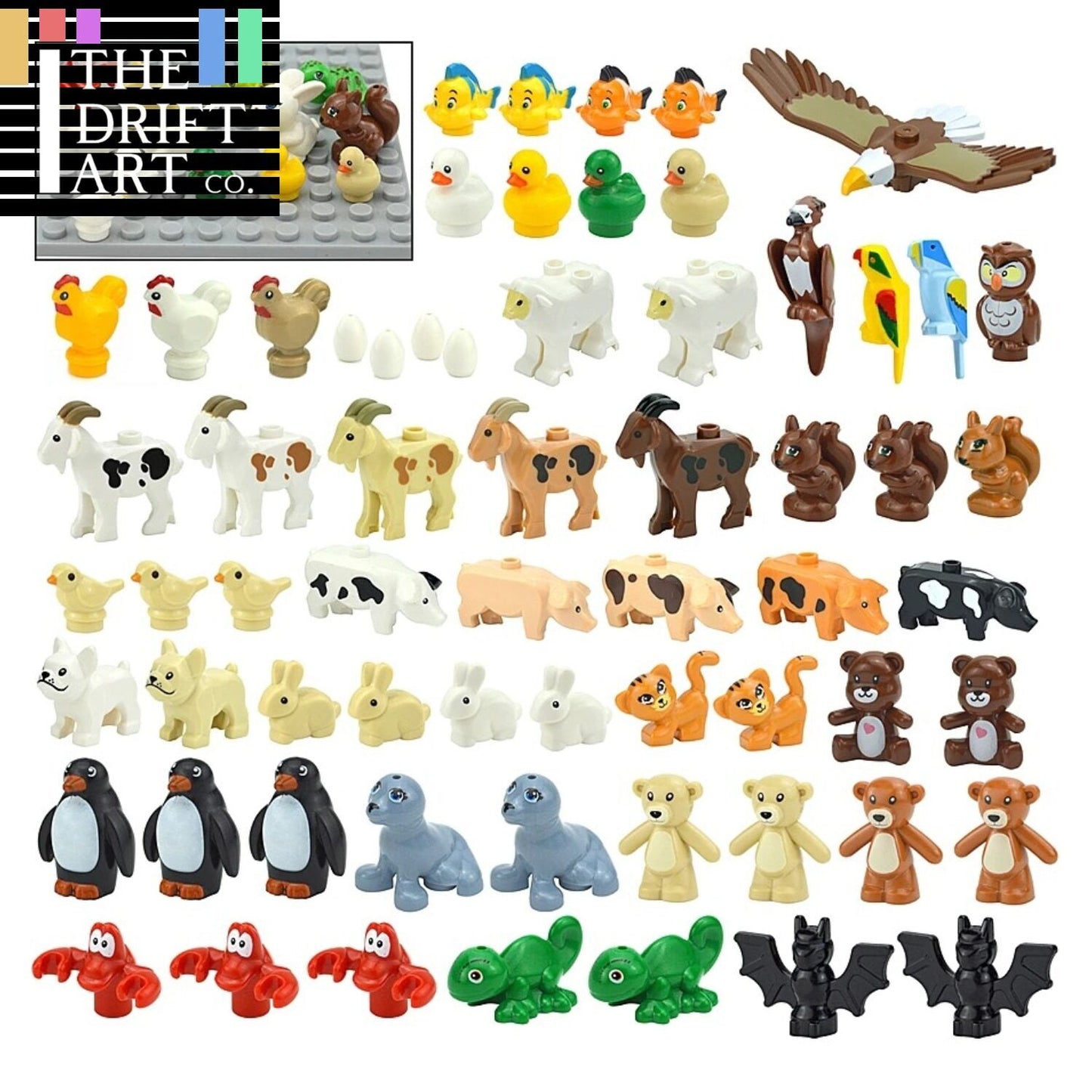 City Animals Zoo Dinosaur Shark Cat Dog Turtle for LEGO Building Blocks Sets DIY - - The Drift Art Co.