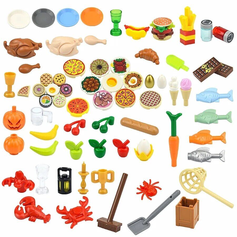 City Food Fish Apple Hot Dog Cake Pizza accessories for Lego Building Block Sets - Bricks & Blocks - - The Drift Art Co.