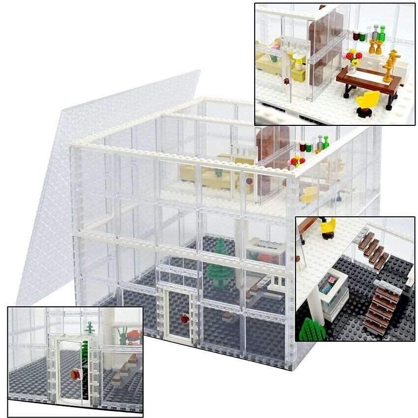 City Glass House Baseplate 2 Floors MOC Parts for Lego Building Block Sets DIY - - The Drift Art Co.#variant_sku#