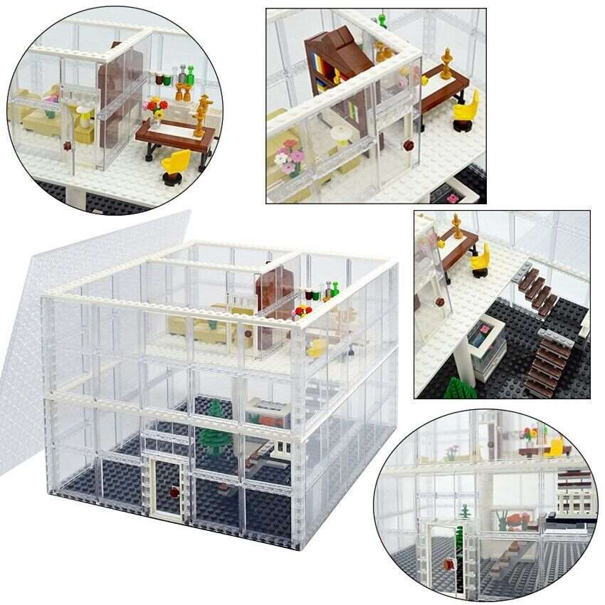 City Glass House Baseplate 2 Floors MOC Parts for Lego Building Block Sets DIY - - The Drift Art Co.#variant_sku#