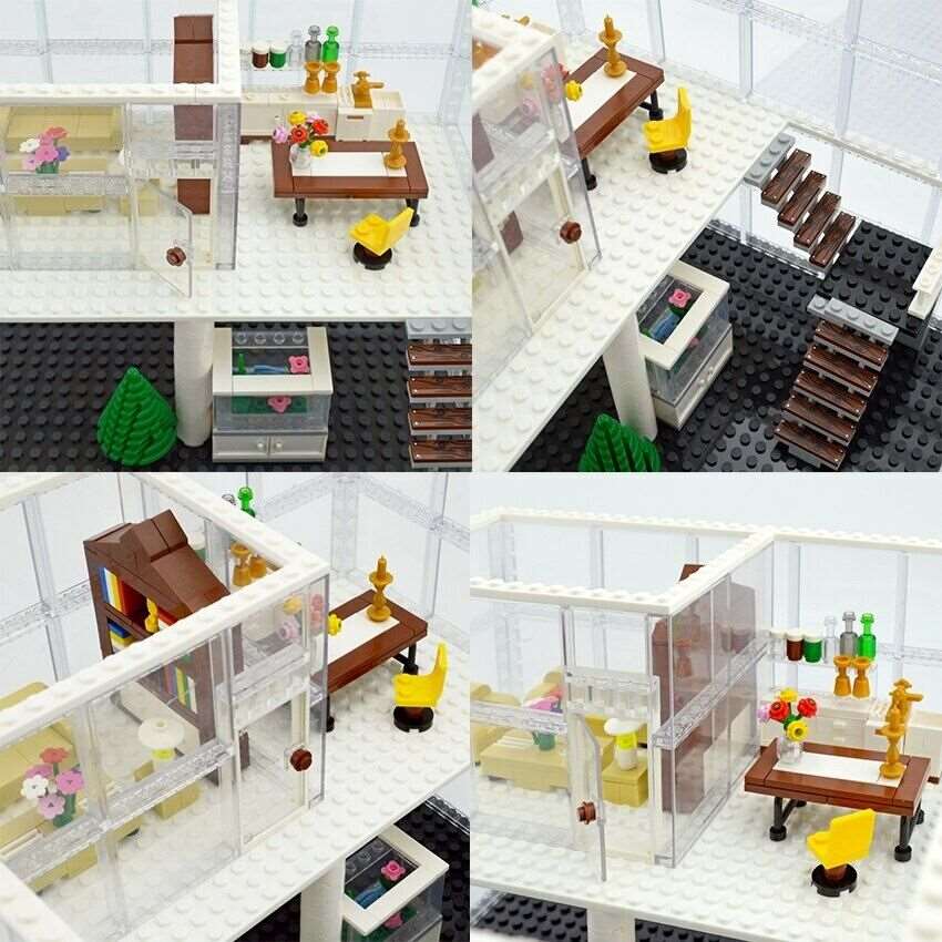 City Glass House Baseplate 2 Floors MOC Parts for Lego Building Block Sets DIY - - The Drift Art Co.#variant_sku#