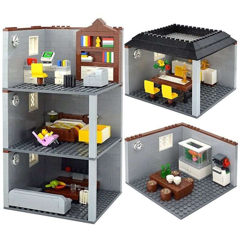 City House Bedroom Living Room Bathroom Parts for Lego Building Block Brick Sets - LEGO (R) Bricks, Pieces & Parts - - The Drift Art Co.