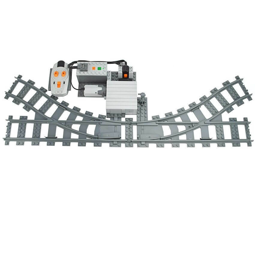 City Rail Motorized Track Switch for Lego Kit Train Building Blocks Sets DIY - Train Track - - The Drift Art Co.