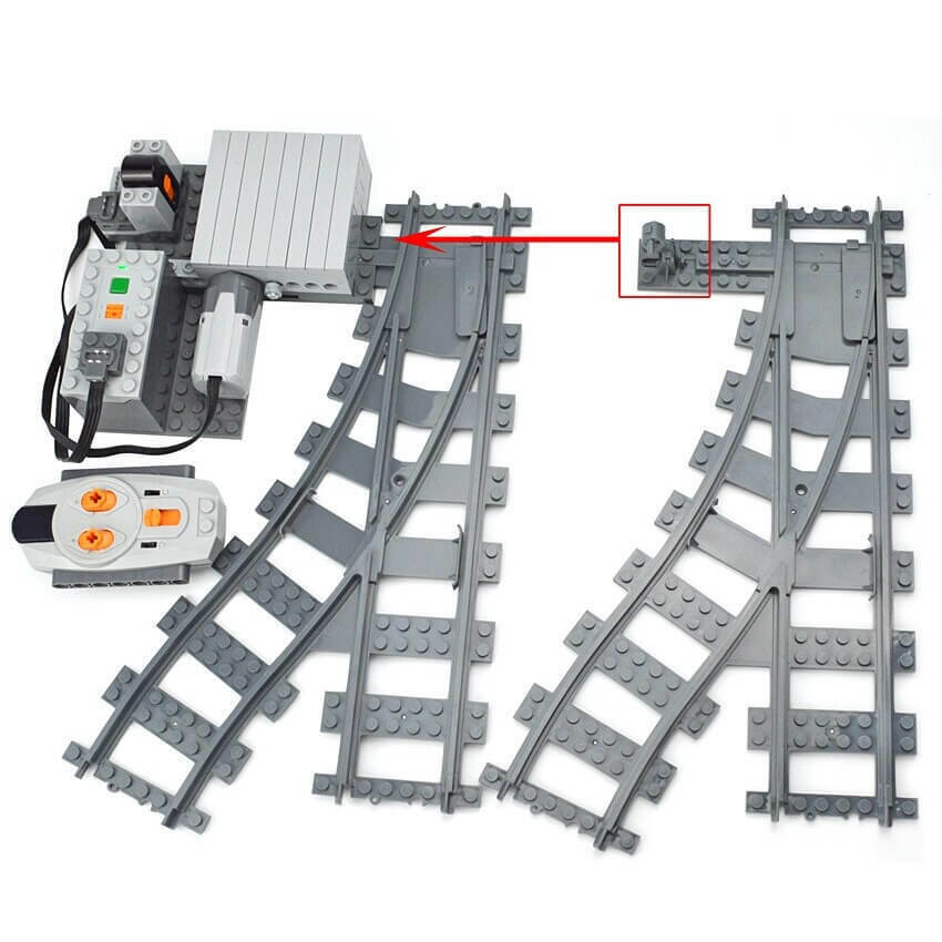 City Rail Motorized Track Switch for Lego Kit Train Building Blocks Sets DIY - Train Track - - The Drift Art Co.