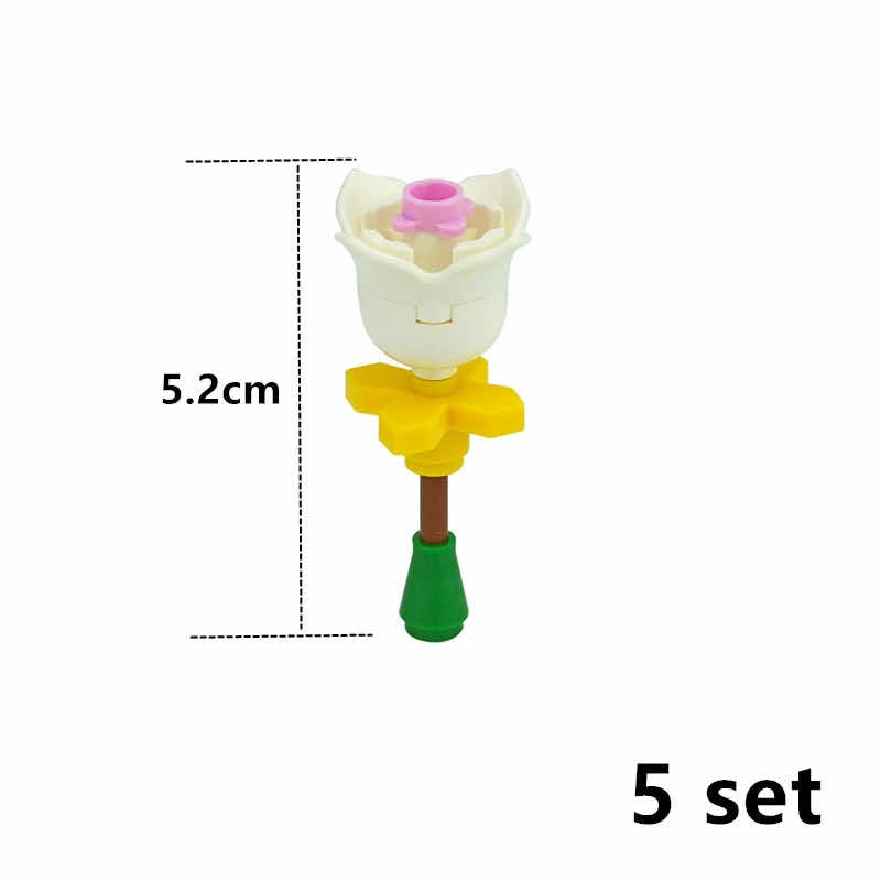 Flowers Rose Tulip Plant Leaves 2x2 15469 For Lego Building Blocks Sets DIY - Plant & Flower - - The Drift Art Co.