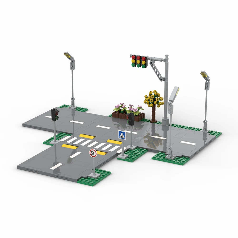 MOC City Road Traffic Lights Sign street for Lego Kit Building Blocks Sets DIY - - The Drift Art Co.