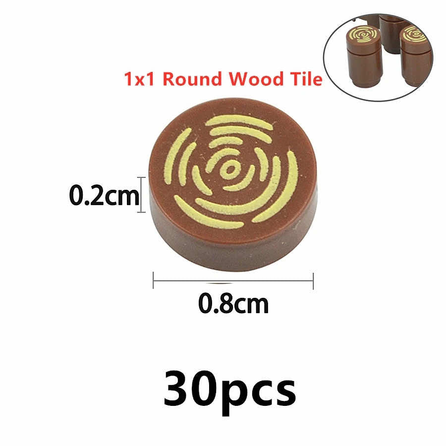 MOC Round 2x2 With Tree Stump Wood Grain Part for Lego Building Blocks Sets DIY - LEGO (R) Bricks, Pieces & Parts - - The Drift Art Co.